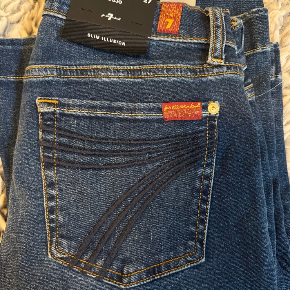 7 For All Mankind Women's Dark Blue Skinny Jeans